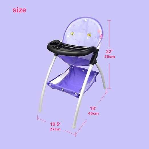 Krzesełko do karmienia lalek + akcesoria zestaw 56 cm