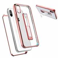 Etui Case Składane Pancerne Z Podpórką Do iPhone X Różowe