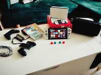 Nintendo Switch OLED ( Biały ) + akcesoria + 19 gier + szkło hartowane