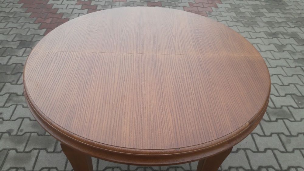 Stół okrągły do salonu 130cm x 330cm rozkładany 8 Nóg lakierowany