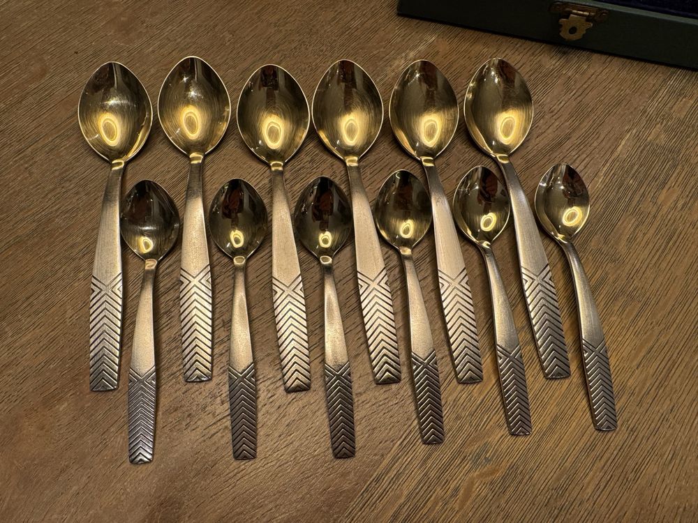 Zestaw łyżeczek w pudełku 6+6 Art Deco ZSRR