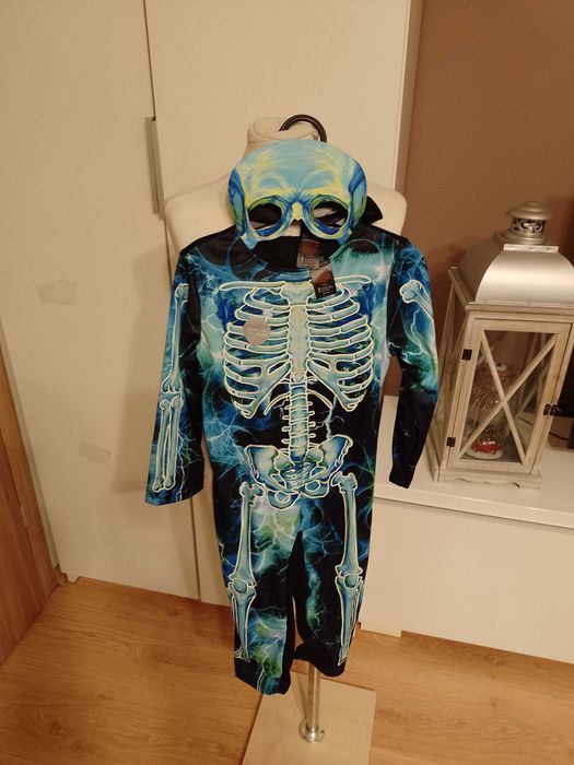 NOWY strój karnawałowy KOŚCIOTRUPA SZKIELETORA przebranie 92/98 (4)