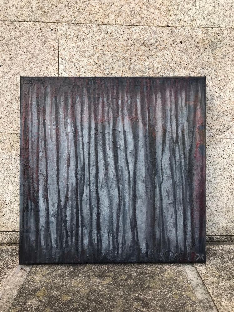 Quadro pintura abstrato “Dark forest” - 50x50 cm
