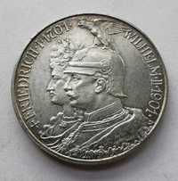 2 marki Fryderyk i Wilhelm II 1901 Cesarstwo Niemieckie srebrna moneta