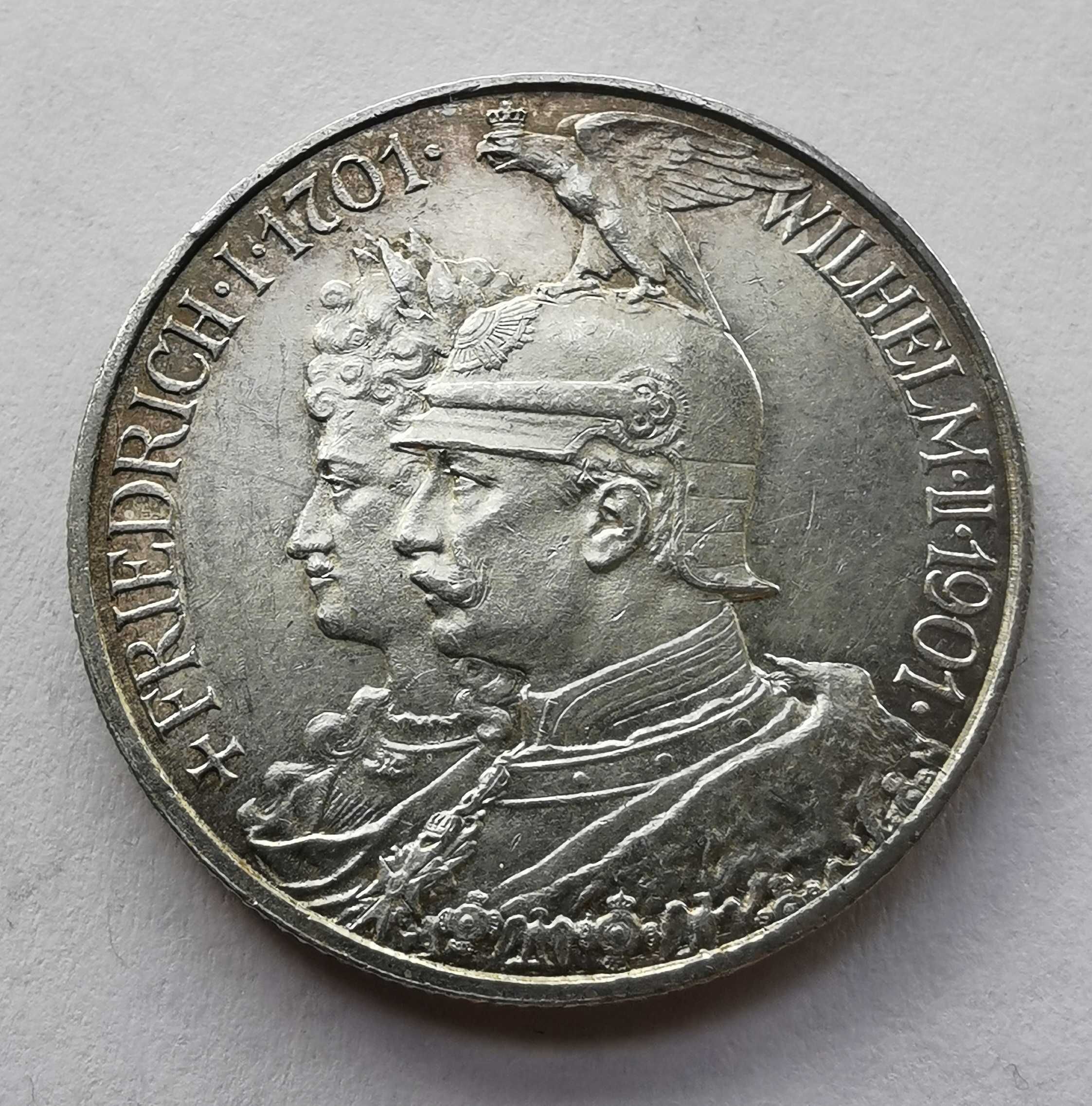 2 marki Fryderyk i Wilhelm II 1901 Cesarstwo Niemieckie srebrna moneta