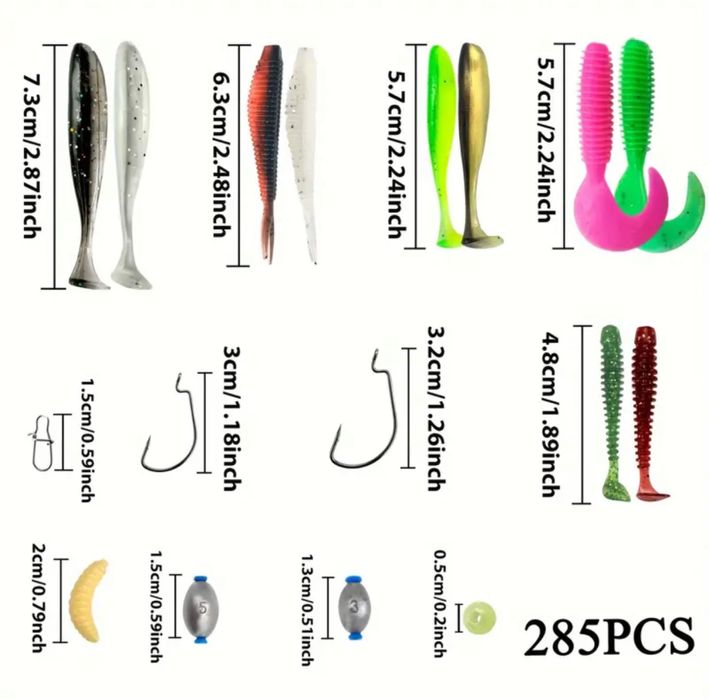 Zestaw akcesoriów wędkarskich 285 szt