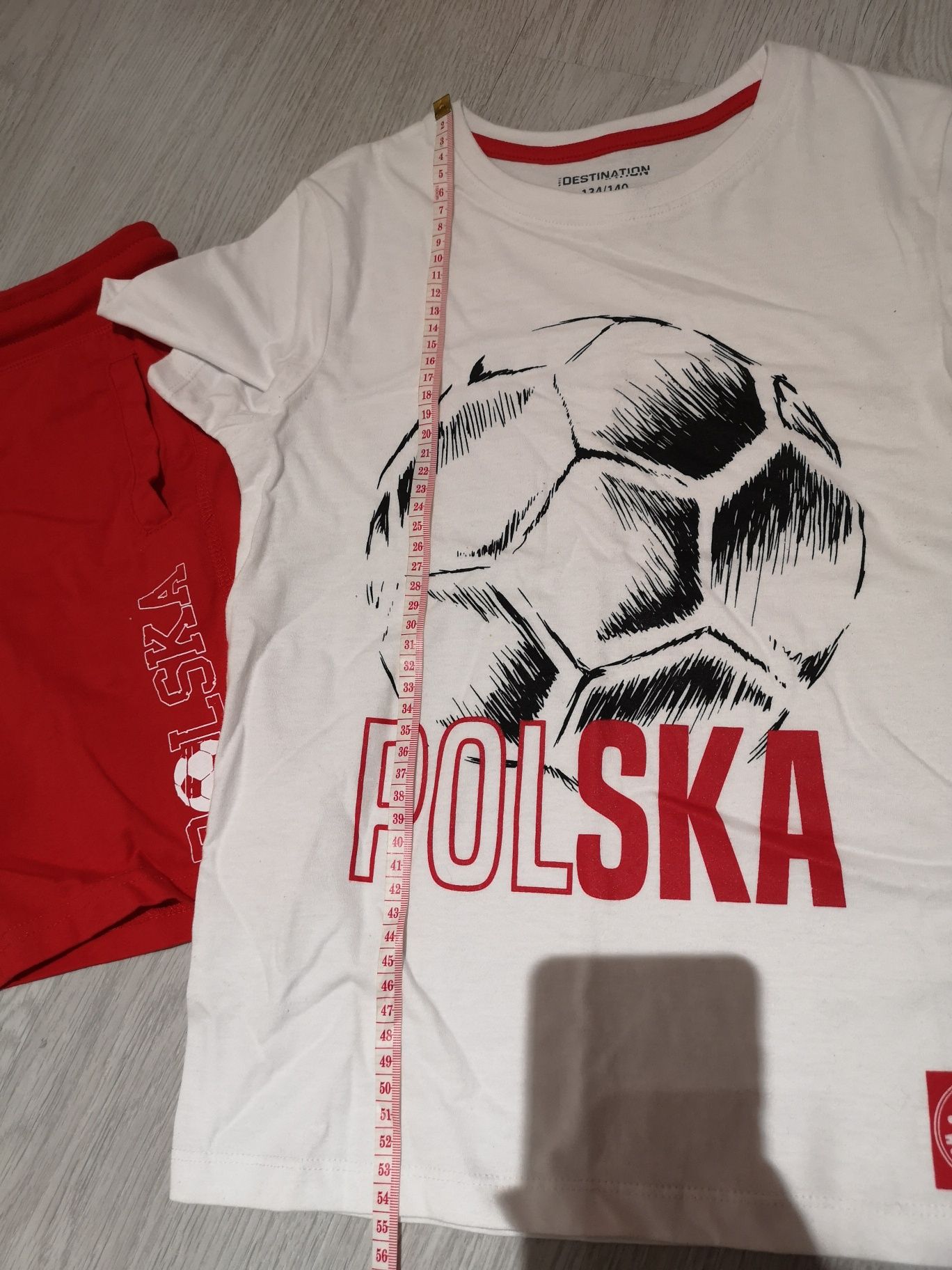 Zestaw Polska bluzka t shirt spodenki szorty nowe 134