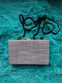 Clutch cinza e dourada