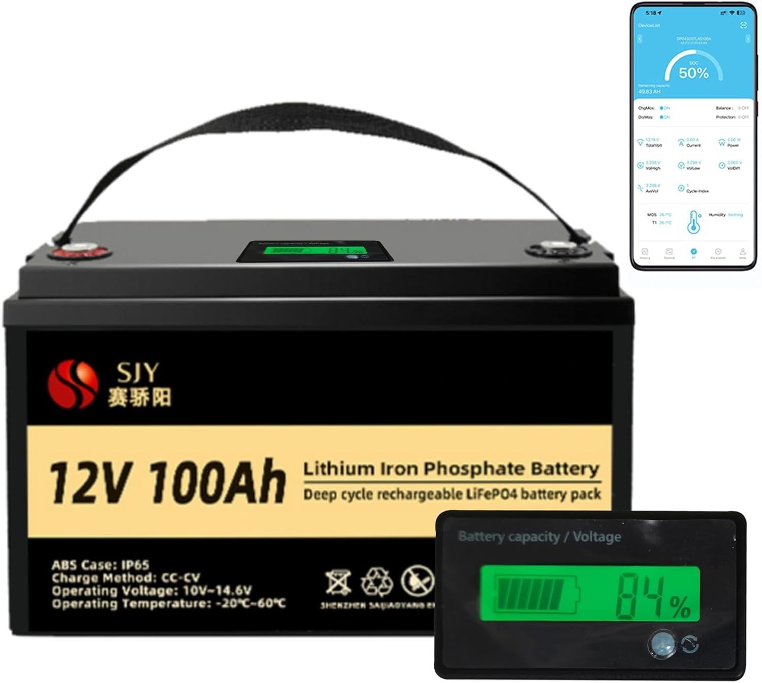 Nowy akumulator LiFePo4 12V BMS 100A 100Ah Bluetooth Smart SUPER CENA