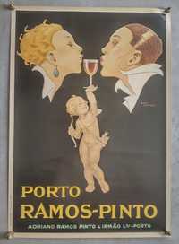 Cartaz publicitário antigo vinho Porto-promocao 125€