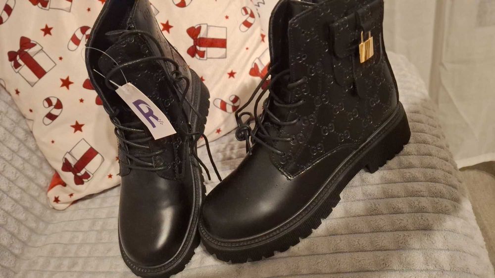Nowe botki 39 zimowe jak guess lub gucci. Czarne damskie zimowe buty