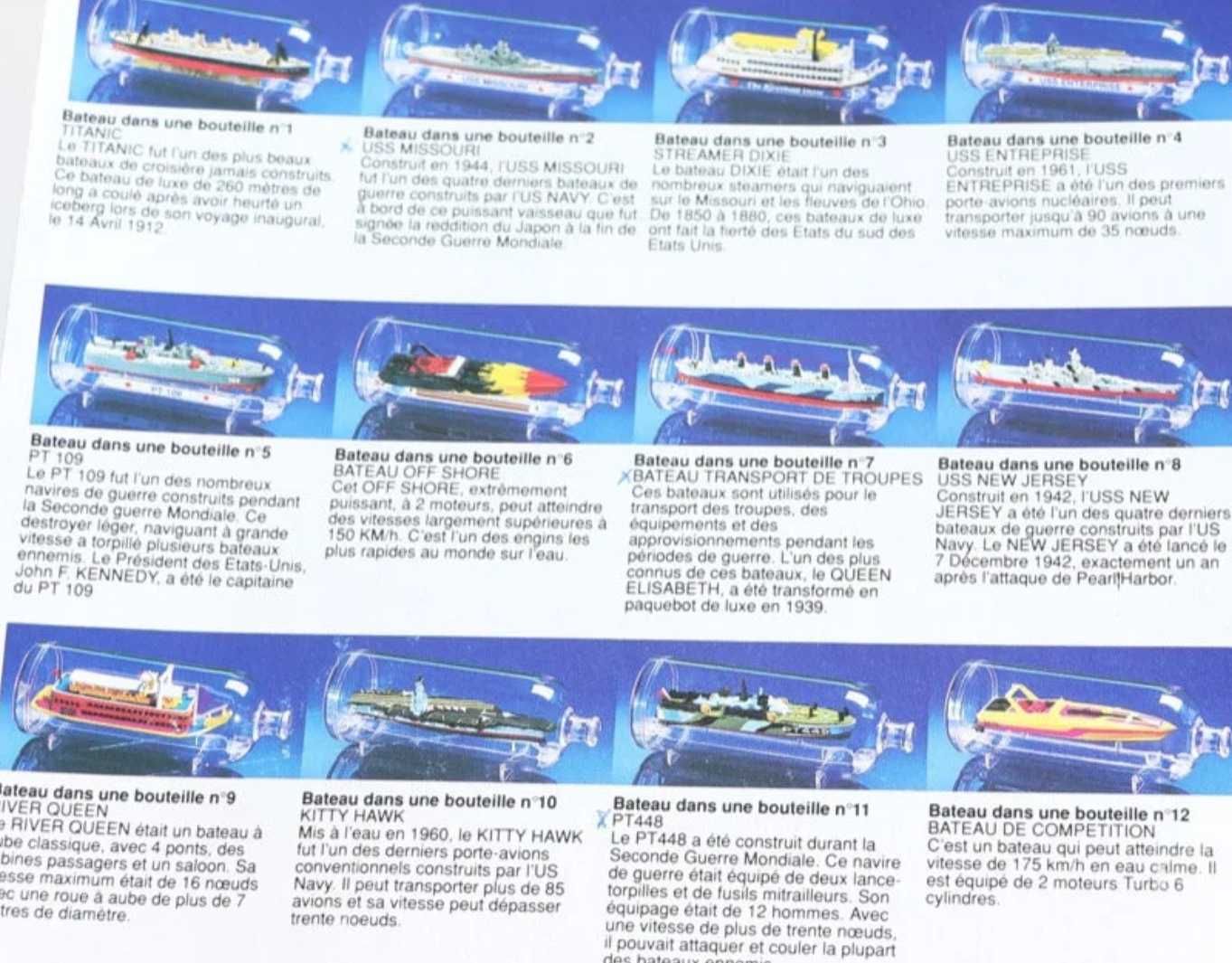 11 Barcos - Coleção Micro Machines Ship In A Bottle. Marca GALOOB