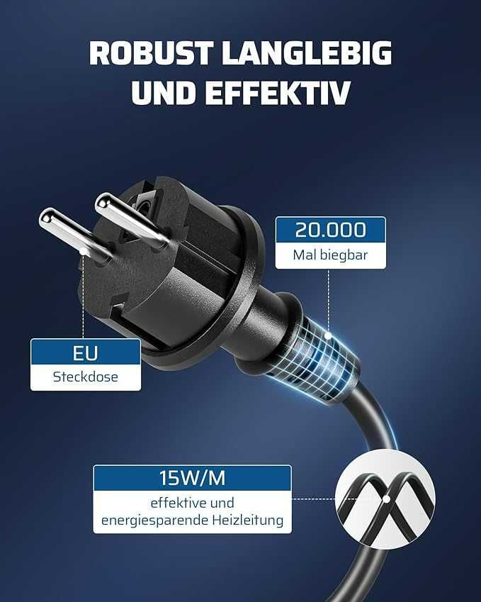 Kabel grzewczy Do rur , przewód grzejny z termostatem 4M IP44 15 W/M