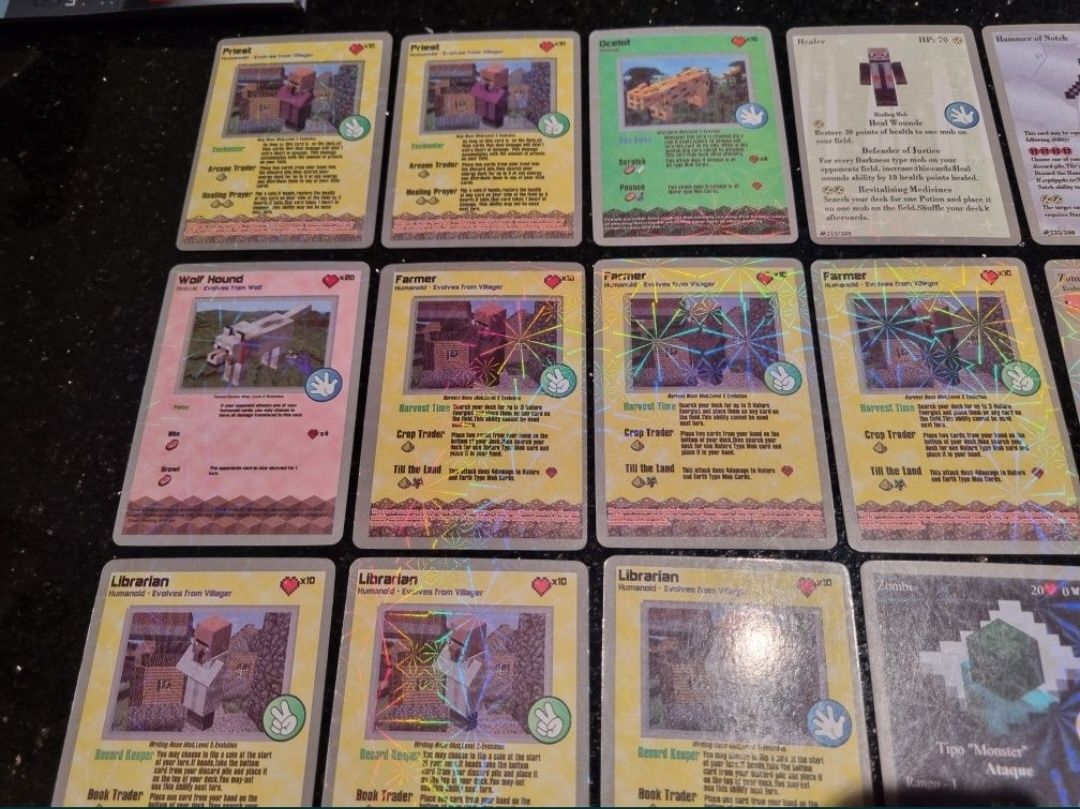 56szt karty Minecraft Trading Card Game Mutant Zombie Black Cat Human