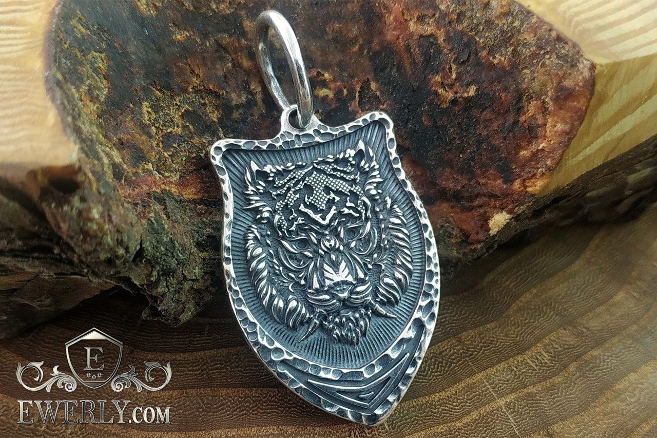 Серебряная подвеска тигр, авторская, эксклюзив. Срібний підвіс, оберіг