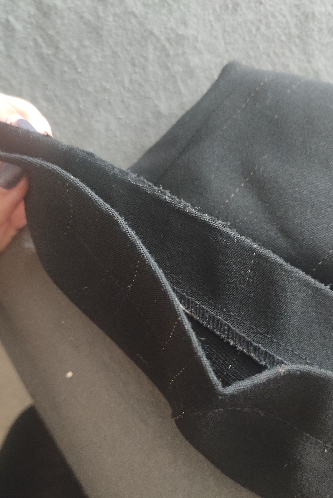 Spodnie czarne szerokie nogawki w kantke eleganckie i na codzien