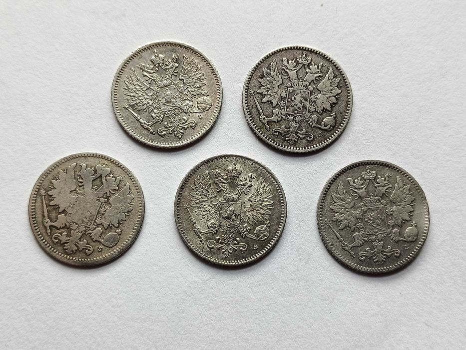 25 Pennia 1873 Finlandia oryginał Srebro