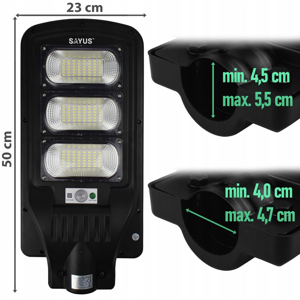 Lampa solarna zewnętrzna ulicowa mocna