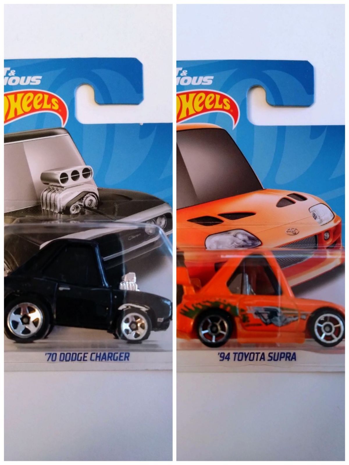 Hot Wheels Fast & Furious Toyota Supra i Dodge Charger.