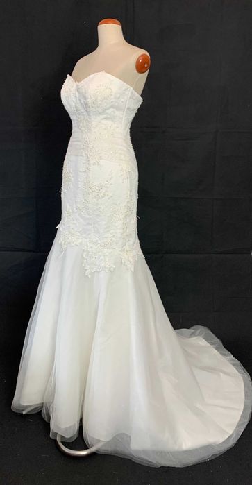 Nowa Ekskluzywna suknia ślubna z metką 38 M Syrena tren brokat syrena