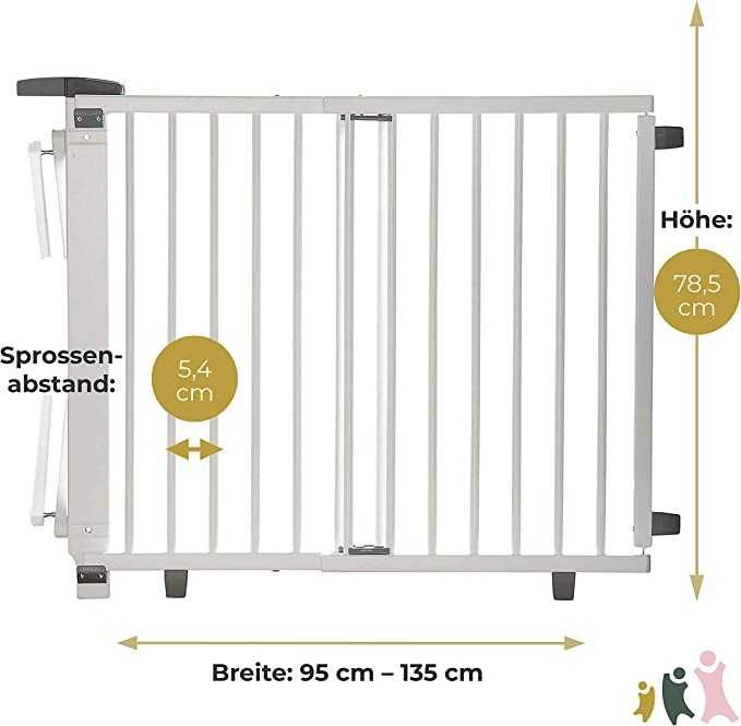 Geuther Drabinka Bramka Zabezpieczająca na schody 95-135cm