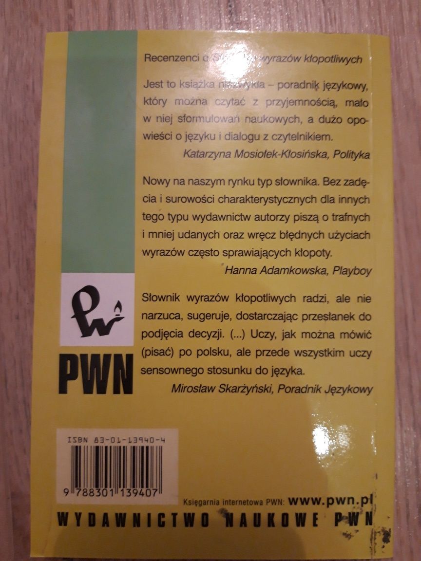 Słownik Wyrazów Kłopotliwych PWN. Mirosław Bańko