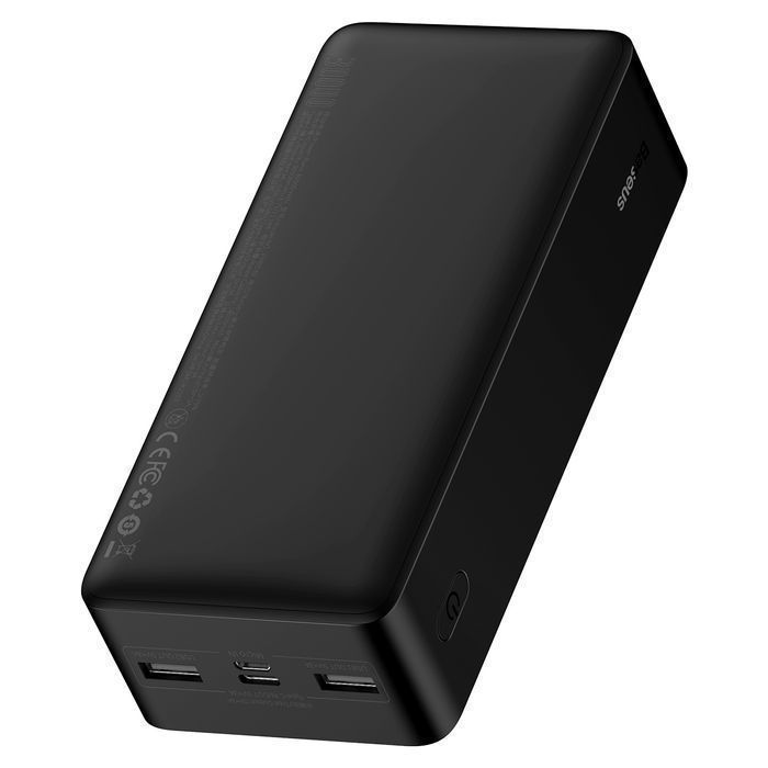 Powerbank Baseus Bipow 30000mAh z Wyświetlaczem i Kablem USB, Czarny