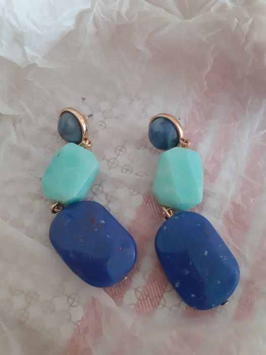 Kolczyki wiszące niebieskie