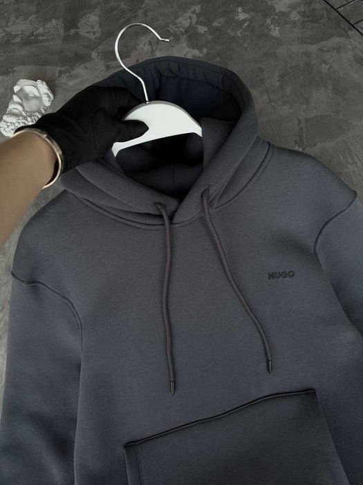 Худі Hugo Boss Premium на флісі з qr-кодом i57/HG102