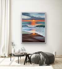 Obraz olejny „Sunset wave” 70x90 cm