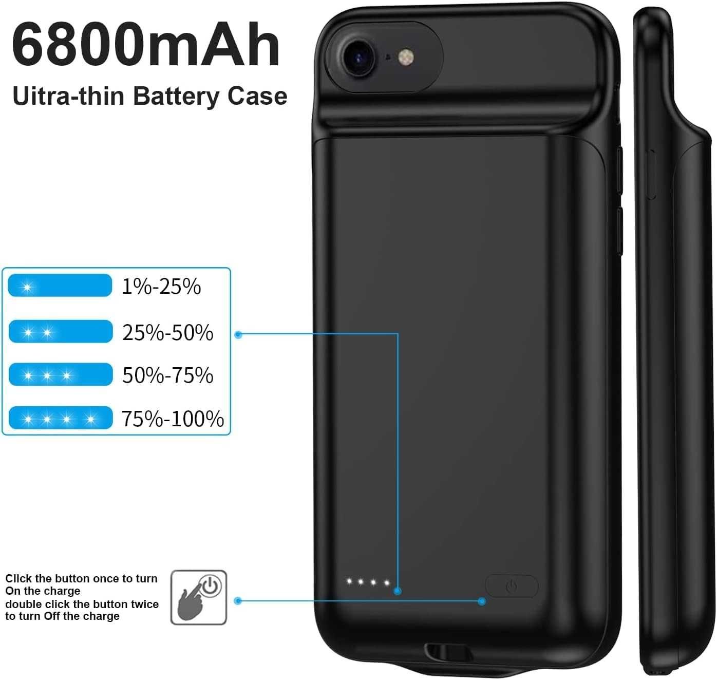 YISHDA etui z baterią do iPhone 6/7/8 SE powerbank 6800mAh