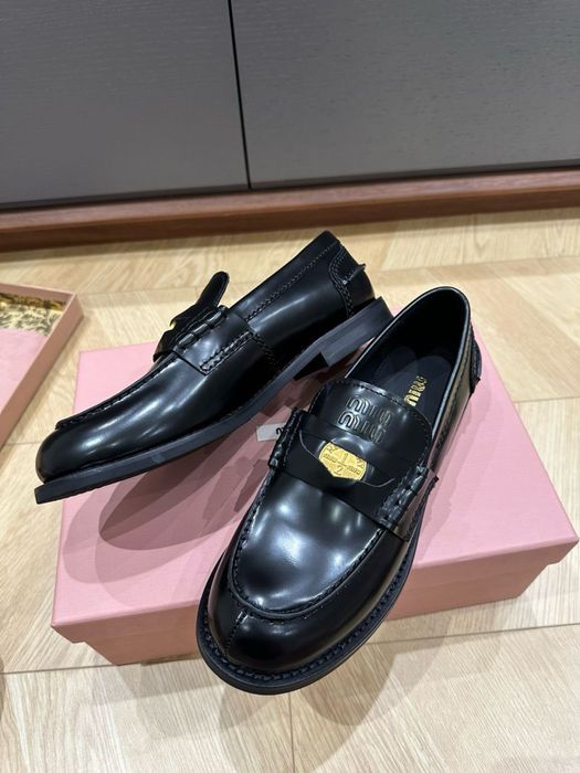 Лофери чорні/ коричневі Miu Miu