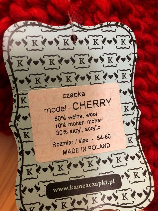 Kamea, шапка жіноча Cherry, червона., нова.