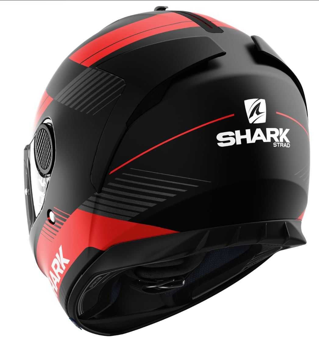 Capacete Shark Spartan 1.2 STRAD MAT KRA Preto Fosco Vermelho