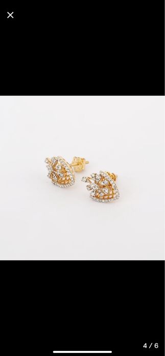 Brinco de ouro 14 k e diamante natural