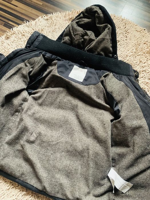 Куртка , пуховик, пальто с капюшоном чёрный зима , 116 рост, Zara