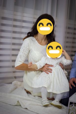 Платье белое мама дочка family look фемели лук