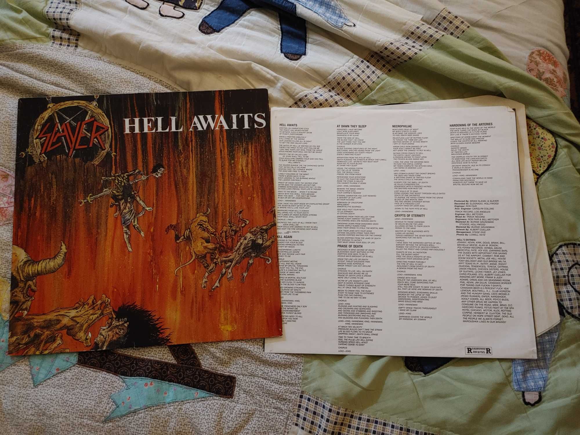 Slayer ‎– Hell Awaits Roadrunner Records ‎– RR 9795 Vinyl