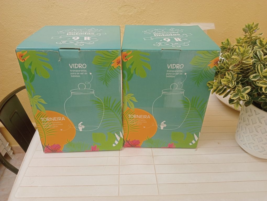 Dispensador de bebidas em vidro 9L
