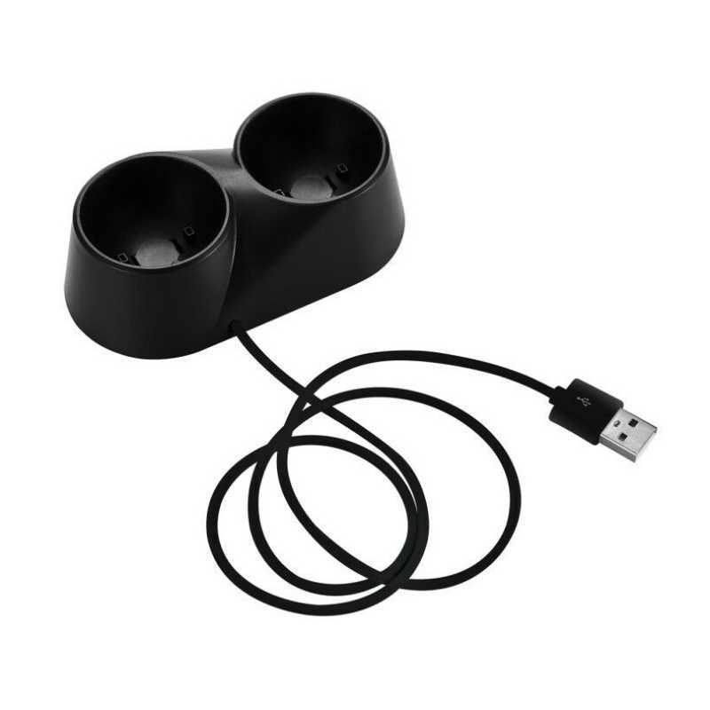 Carregador duplo base dock comandos MOVE Plasytation 3 PS3 USB PS4 NOV