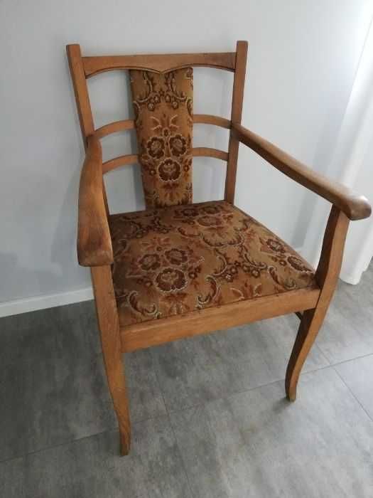 DUŻE Stylowe drewniane krzesło stare Stan bardzo dobry ODNOWIONE