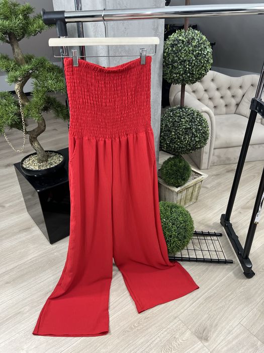 Kombinezon czarwony szeroka nogawka