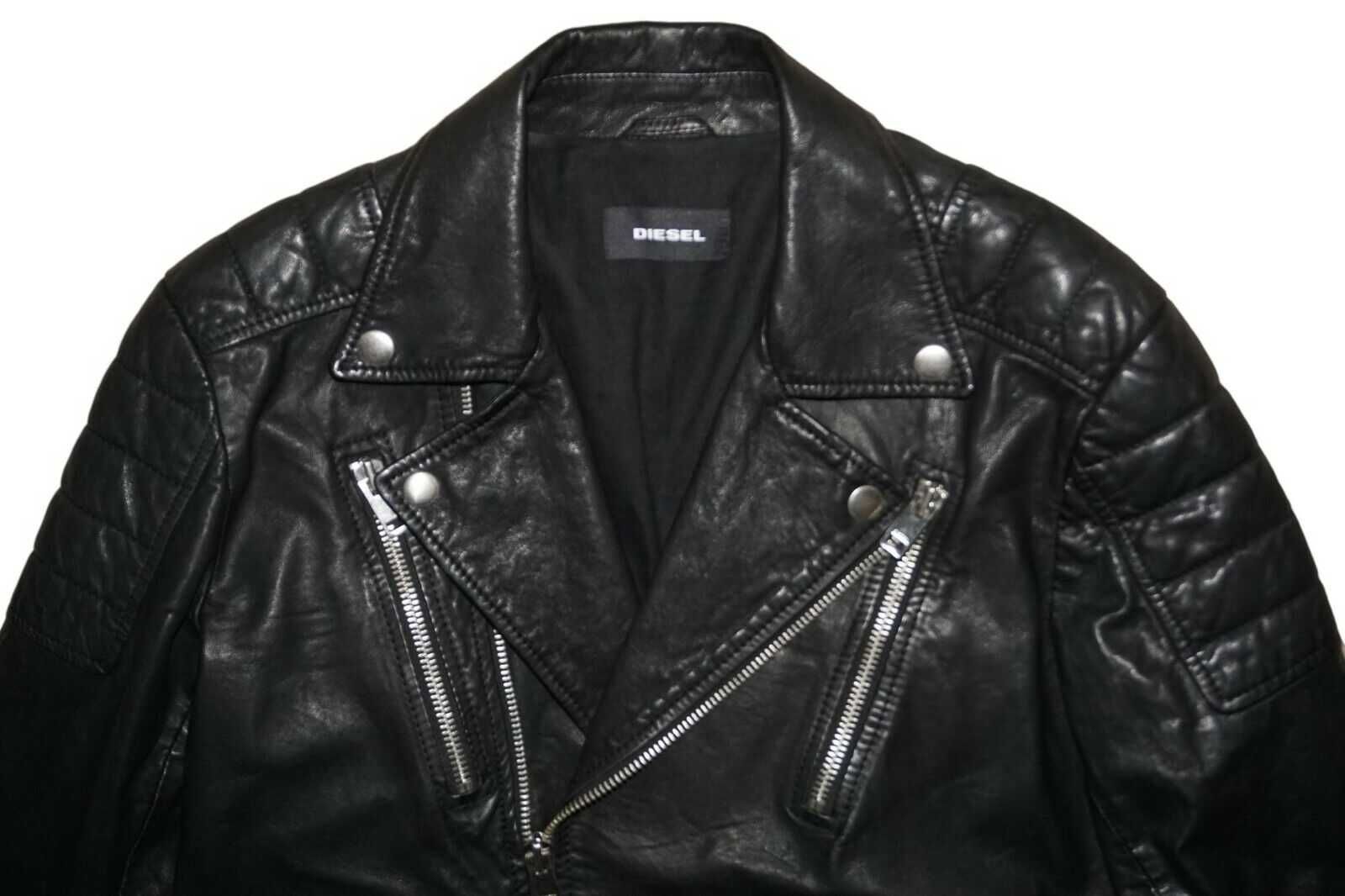 DIESEL kurtka skórzana męska biker ramoneska vintage XL