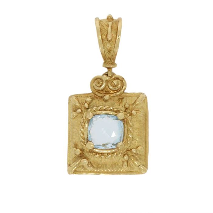 Zawieszka złota 18 k z topazem