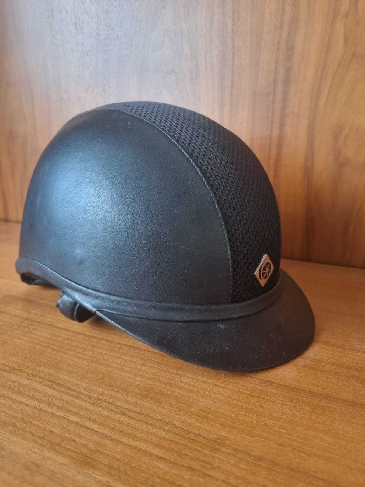 Kask jeździecki Charles Owen Ayr 8 leather 57cm ciemnogranatowy