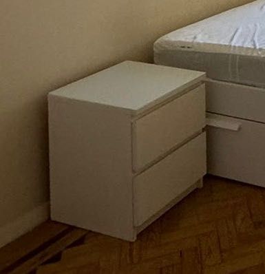 Mesa de Cabeceira - MALM c/ 2 gavetas, branco, 40x55 cm