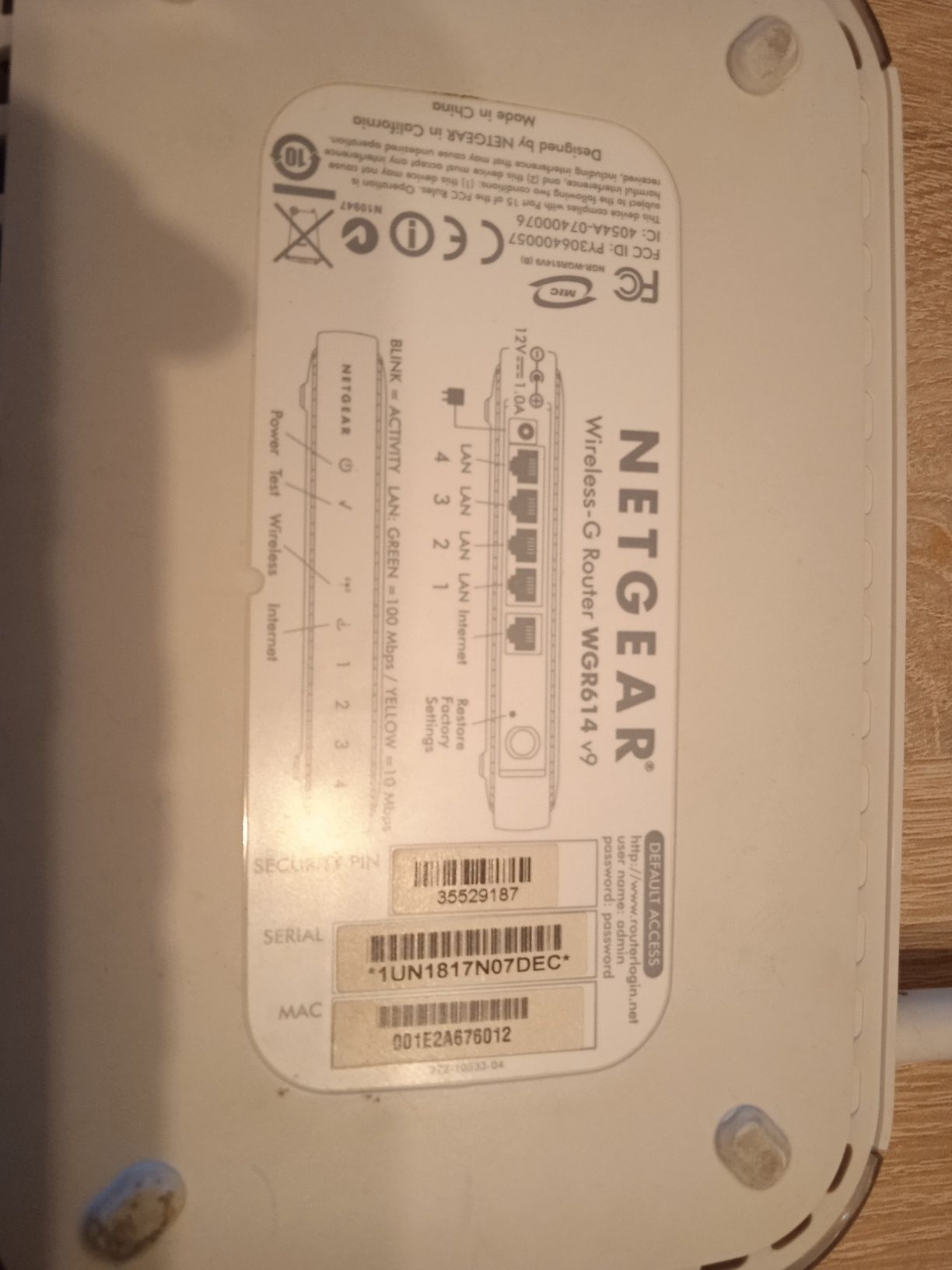Router  netgear WGR614 v 9