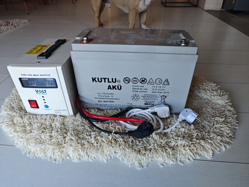 Inverter Volt Polska sinus Pro 800 + 100Ah 12V GEL