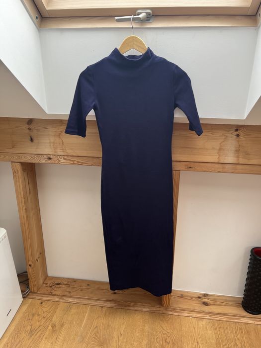 Zara XS granatowa sukienka MIDI - swiateczna