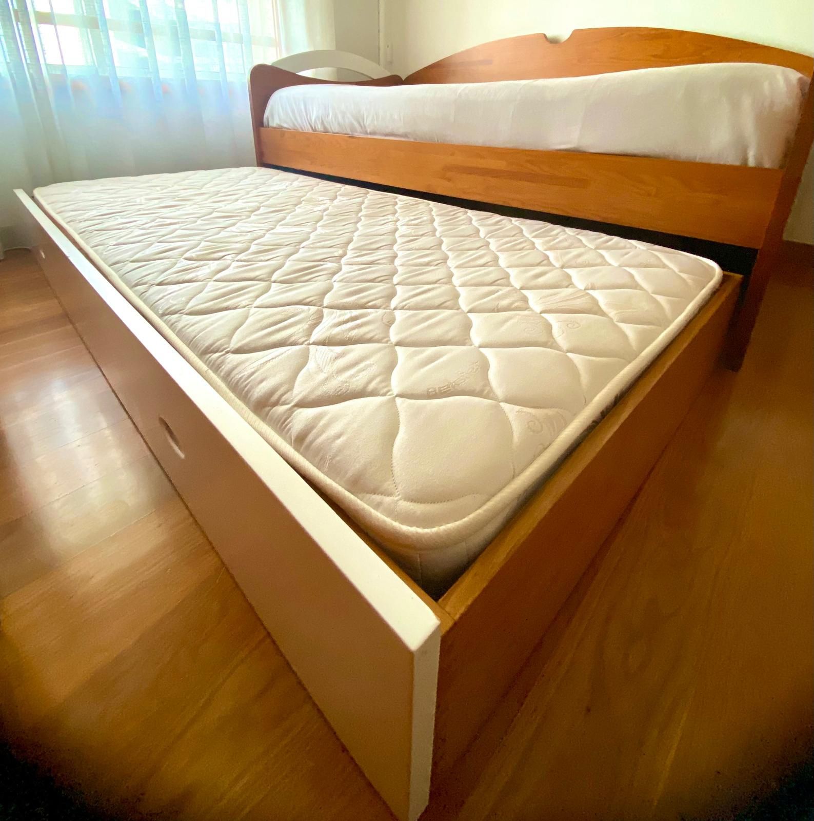 Cama de solteiro com gavetão em pinho maciço 90cm x 1,90cm